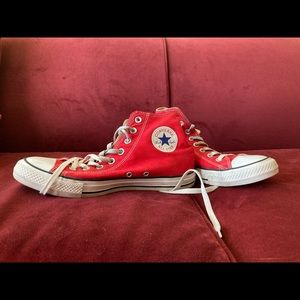 Red High Top Converse M - 8.5 W - 10.5